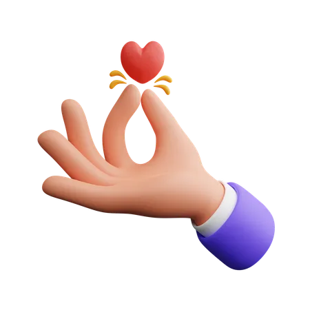 Gesto de la mano de amor  3D Icon