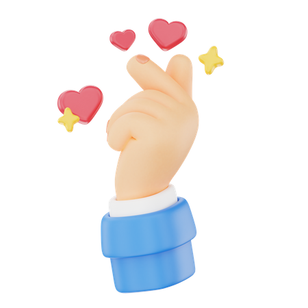 Lindo gesto de amor com a mão  3D Icon