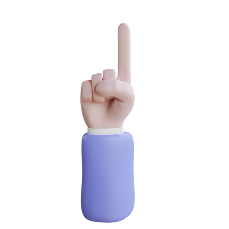 Gesto de mão com dedo indicador  3D Icon