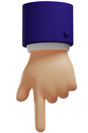 Gesto de apontar para baixo  3D Icon