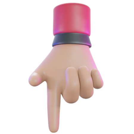 Gesto de apontar para baixo  3D Icon