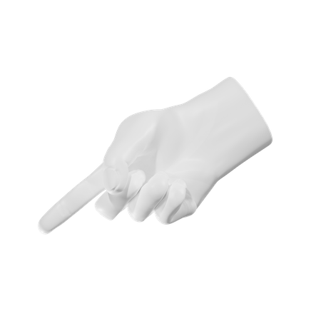 Apontar para baixo gesto com a mão  3D Illustration