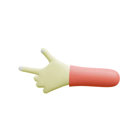 Gesto de señalar con la mano izquierda  3D Icon