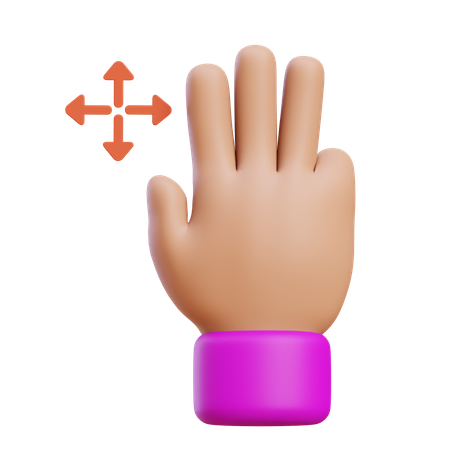 Gesto de arrastrar la mano  3D Icon