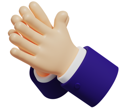Bater palmas, gesto de mão  3D Illustration