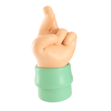 Gesto de boa sorte com a mão  3D Icon