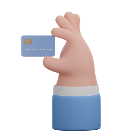 Cartão bancário em gesto com a mão  3D Icon