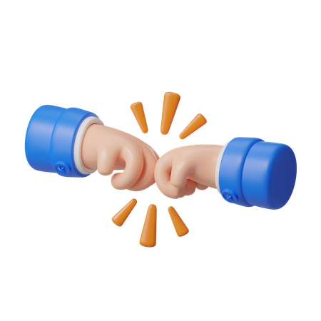 Gesto de golpear el puño con la mano  3D Icon
