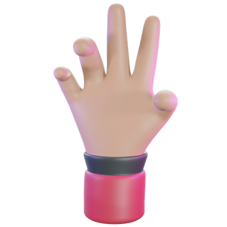Gesto de cinco dedos  3D Icon