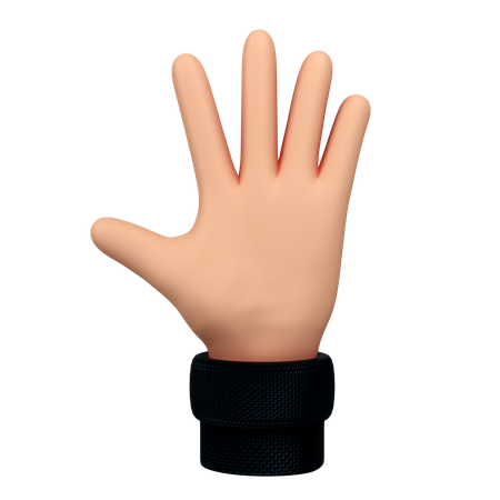 Gesto de cinco dedos  3D Illustration