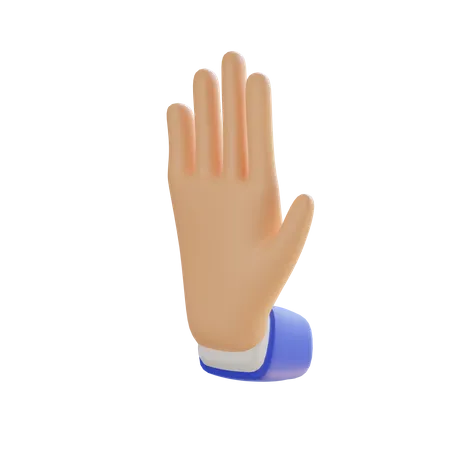 Gesto de cinco dedos  3D Illustration