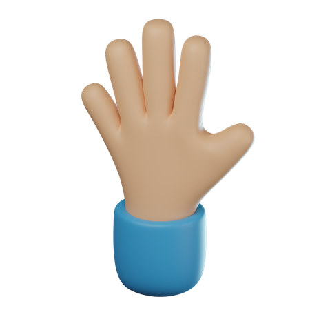 Gesto de mão de cinco dedos  3D Icon