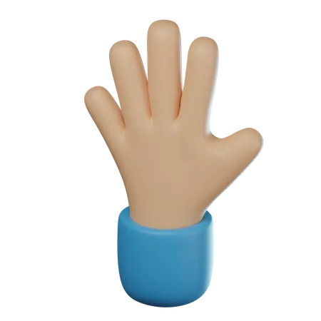 Gesto de mão de cinco dedos  3D Icon
