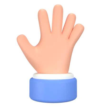 Gesto de cinco manos  3D Icon