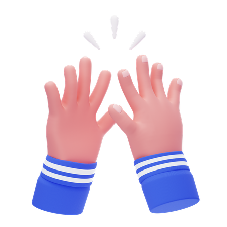 Gesto de cinco mãos  3D Icon
