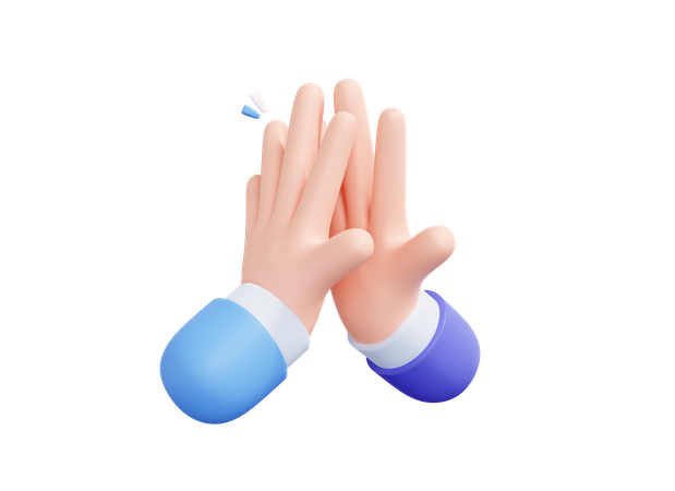 Gesto de cinco mãos  3D Icon