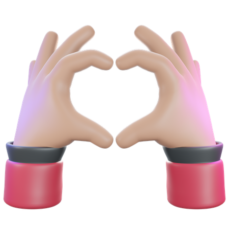 Gesto de coração  3D Icon