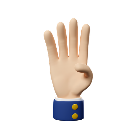 Gesto de cuatro manos  3D Icon
