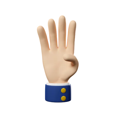Gesto de cuatro manos  3D Icon