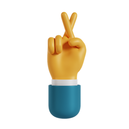 Gesto de dedo cruzado com a mão  3D Icon