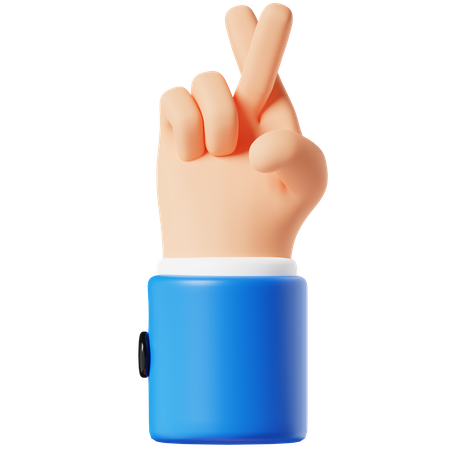 Gesto de mão com dedo cruzado  3D Icon