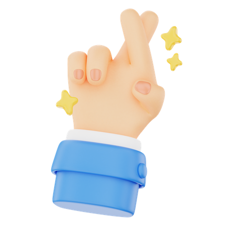 Gesto de mão com dedo cruzado  3D Icon