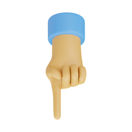 Gesto de dedo para baixo com a mão  3D Icon