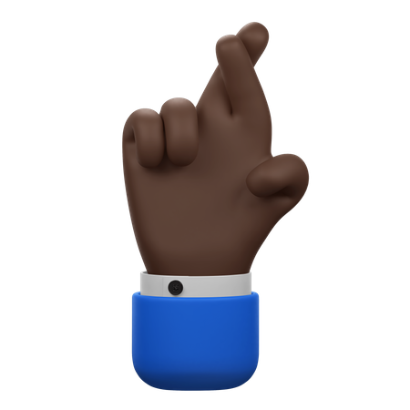 Gesto de mão com dedos cruzados  3D Icon