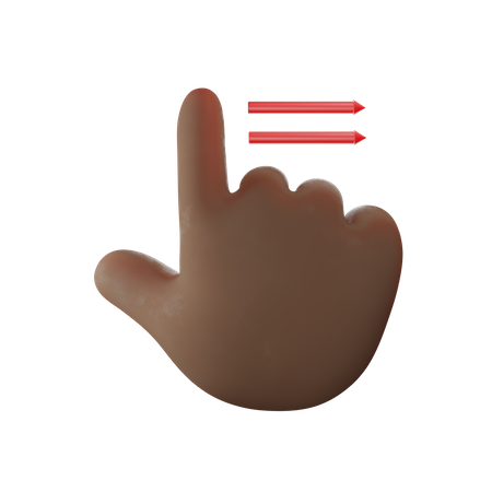 Deslize para cima para fazer o gesto com a mão direita  3D Illustration