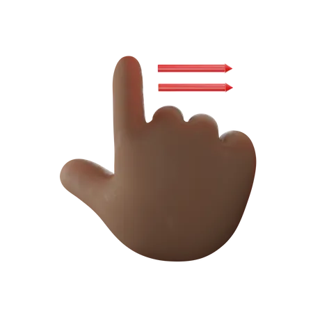 Deslize para cima para fazer o gesto com a mão direita  3D Illustration