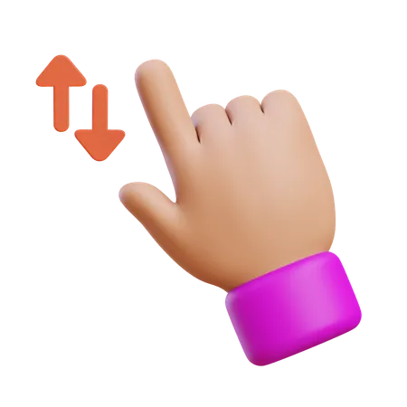 Gesto de desplazamiento vertical con la mano  3D Icon