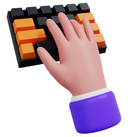 Teclado digitando gesto com a mão  3D Icon