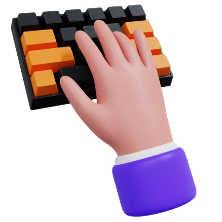 Teclado digitando gesto com a mão  3D Icon