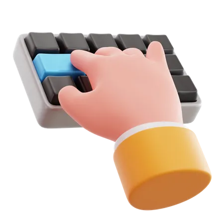 Teclado digitando gesto com a mão  3D Icon