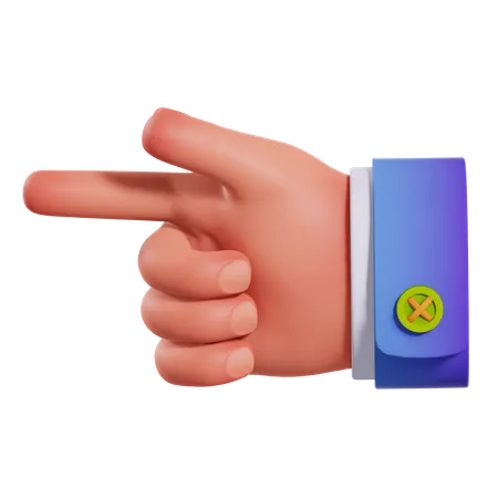 Direção esquerda mostrando gesto com a mão  3D Illustration