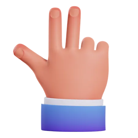 Gesto de dois dedos  3D Illustration