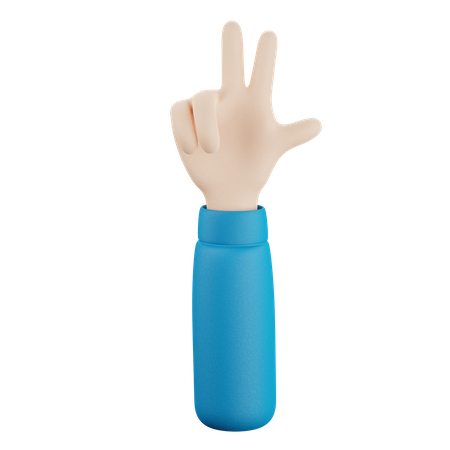 Gesto com dois dedos  3D Icon