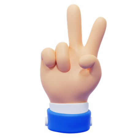 Gesto com dois dedos  3D Icon