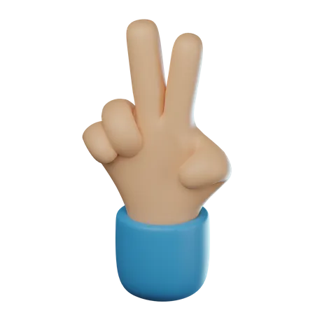 Gesto de mão com dois dedos  3D Icon