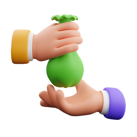 Gesto de la mano de donación  3D Icon