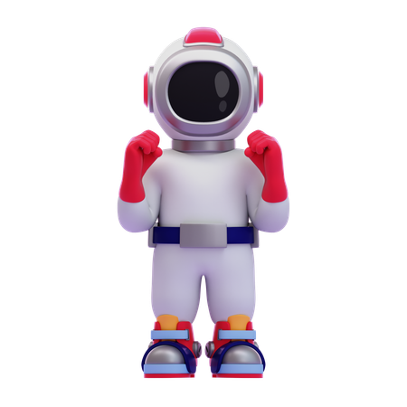 Gesto de emoción del astronauta  3D Icon