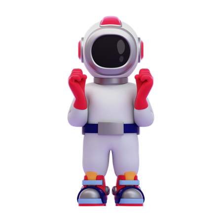 Gesto de emoción del astronauta  3D Icon