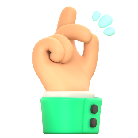 Gesto de estalar o dedo com a mão  3D Icon