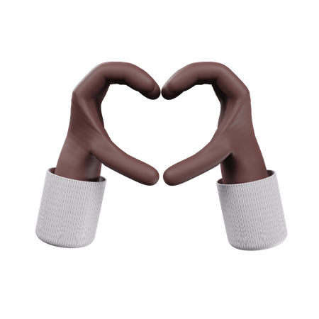 Coração fazendo gesto  3D Illustration