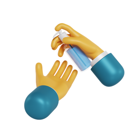Gesto de higienização das mãos  3D Icon