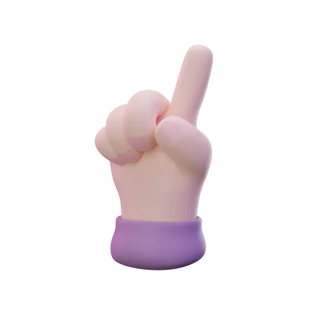 Gesto de la mano con un dedo  3D Icon