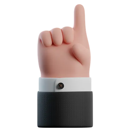 Gesto de la mano con un dedo  3D Icon