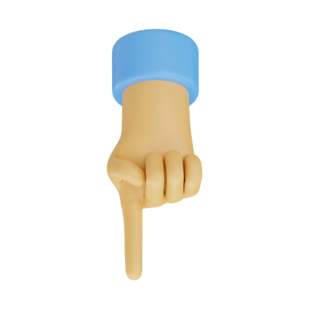 Gesto de la mano con el dedo hacia abajo  3D Icon