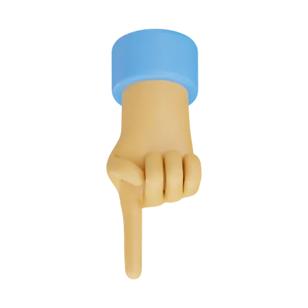 Gesto de la mano con el dedo hacia abajo  3D Icon