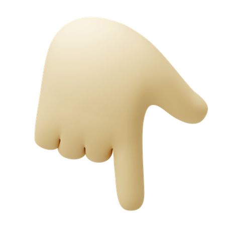 Gesto de la mano apuntando hacia abajo  3D Icon